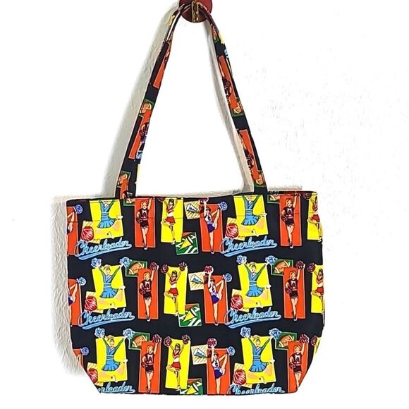 Cheerleader Colorful Canvas Tote Bag - Picture 1 of 8